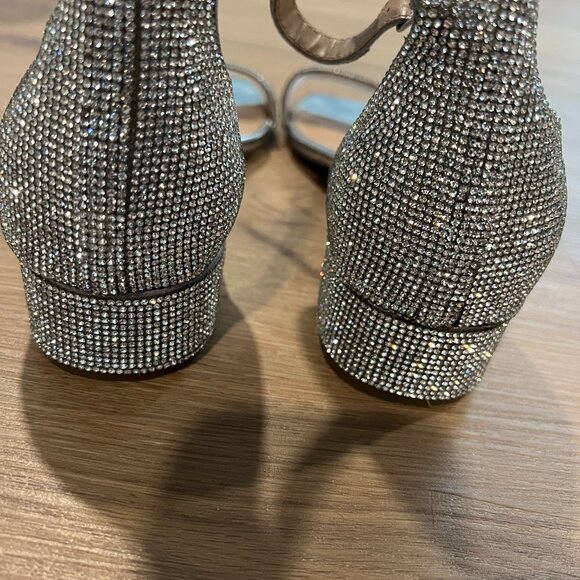 Steve Madden Nava Rhinestone Square Toe Ankle Strap Sandals Heels Shoes Size 11M - Picture 9 of 12